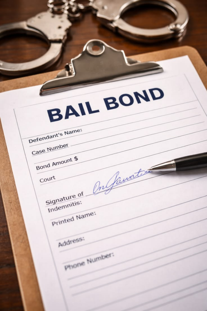 Posting bail.